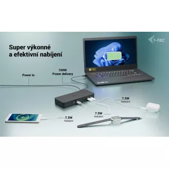 i-tec USB-C intelligens hármas kijelző dokkoló állomás, Power Delivery 100W i-tec USB-C intelligens hármas kijelző dokkoló állomás, Power Delivery 100W