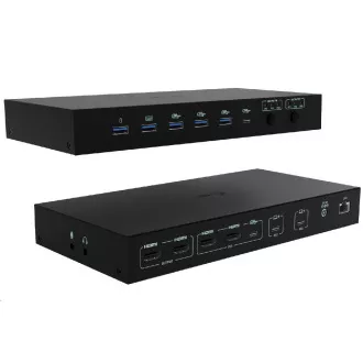 i-tec USB-C KVM dokkolóállomás 3 hosthoz, kettős kijelző, Power Delivery 1x 92W/2x 65W