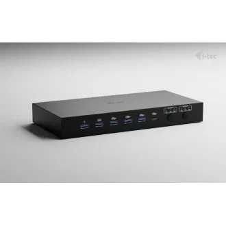 i-tec USB-C KVM dokkolóállomás 3 hosthoz, kettős kijelző, Power Delivery 1x 92W/2x 65W