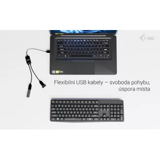 i-tec USB-A kábel HUB 2 port (2x USB-A)