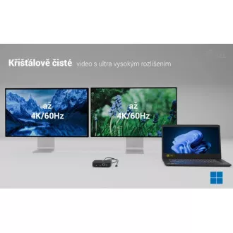 i-tec USB-C Dual HDMI dokkoló állomás, Power Delivery 100W