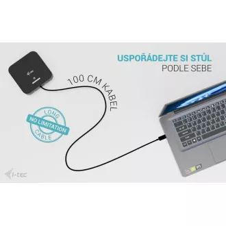 i-tec USB-C Dual HDMI dokkoló állomás, Power Delivery 100W