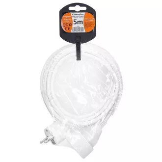 Solight hosszabbító vezeték - csatlakozó, 1 aljzat, 5m, 3 x 1mm2, fehér