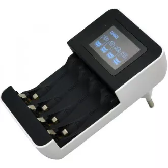 Solight töltő LCD kijelzővel, AC 230V, 450mA, 4 csatornás, AA / AAA, mikroprocesszor vezérelt