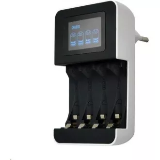 Solight töltő LCD kijelzővel, AC 230V, 450mA, 4 csatornás, AA / AAA, mikroprocesszor vezérelt