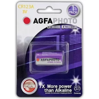 AgfaPhoto lítium fotóelem CR123A, buborékfólia 1db