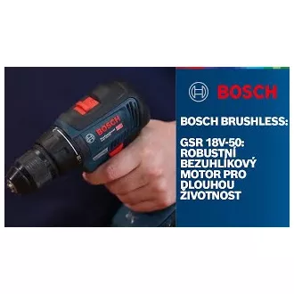 BOSCH GSR 18V-50, akkus fúrócsavarozó, 0 - 460 / 0 - 1.800 fordulat/perc, 10 mm BOSCH GSR 18V-50, akkus fúrócsavarozó, 0 - 460 / 0 - 1.800 fordulat/perc, 10 mm