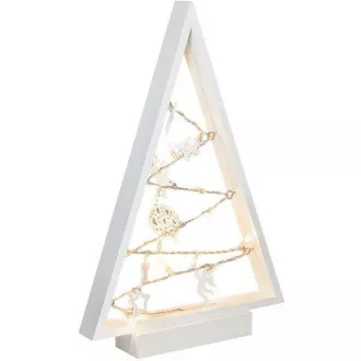 Solight LED fa karácsonyfa díszekkel, 15LED, natúr fa, 37cm, 2x AA Solight LED fa karácsonyfa díszekkel, 15LED, natúr fa, 37cm, 2x AA