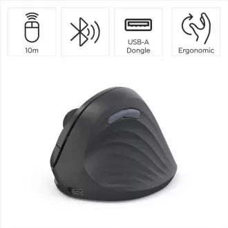 Hama Vertical Ergonomic vezeték nélküli egér EWM-600R, jobbkezes, újratölthető, több eszközre is alkalmas