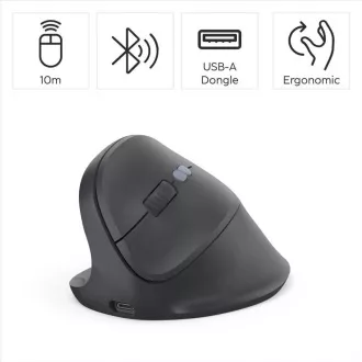 Hama Vertical Ergonomic vezeték nélküli egér EWM-600L, balkezes, újratölthető, több eszközre is alkalmas
