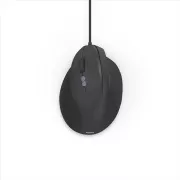 Hama függőleges, ergonomikus, vezetékes egér ECM-500L, balkezes felhasználóknak, fekete színben