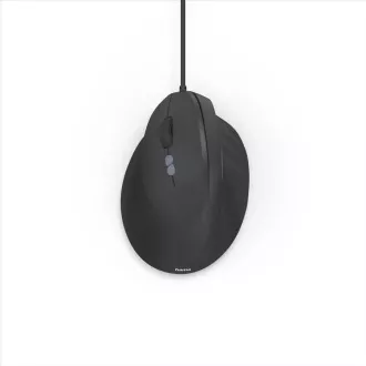 Hama függőleges, ergonomikus, vezetékes egér ECM-500L, balkezes felhasználóknak, fekete színben