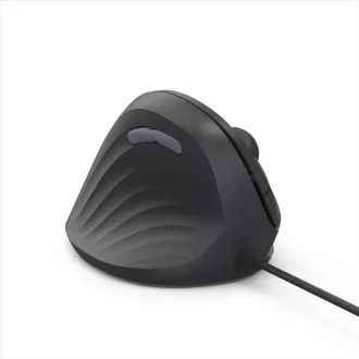 Hama függőleges, ergonomikus, vezetékes egér ECM-500L, balkezes felhasználóknak, fekete színben