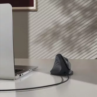 Hama függőleges, ergonomikus, vezetékes egér ECM-500L, balkezes felhasználóknak, fekete színben