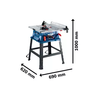 BOSCH GTS 254, asztali fűrész, 254 mm, 45° L szög, asztal 555 x 555 mm