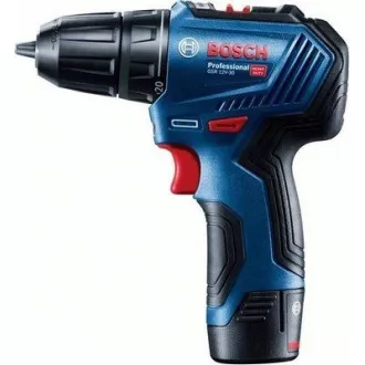 BOSCH GSR 12V-30, akkus fúrócsavarhúzó, 0 - 420 / 0 - 1.600 rpm, 8 mm, fúrószárkészlet és fúrószárkészlet, táska