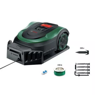 Bosch Indego M 700, robotfűnyíró, 18 V, vágási magasság 30 - 50 mm, legfeljebb 700 m2 területig. Bosch Indego M 700, robotfűnyíró, 18 V, vágási magasság 30 - 50 mm, legfeljebb 700 m2 területig.