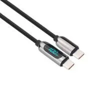 Solight USB-C kábel kijelzővel, USB-C csatlakozó - USB-C csatlakozó, 100W, 1m