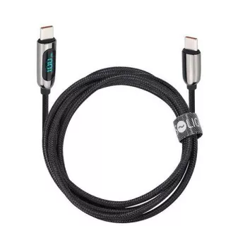 Solight USB-C kábel kijelzővel, USB-C csatlakozó - USB-C csatlakozó, 100W, 1m