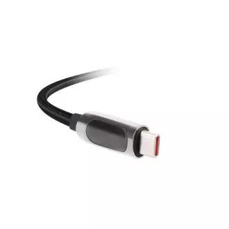 Solight USB-C kábel kijelzővel, USB-C csatlakozó - USB-C csatlakozó, 100W, 1m