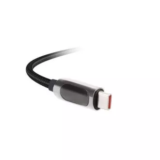 Solight USB-C kábel kijelzővel, USB-C csatlakozó - USB-C csatlakozó, 100W, 2m
