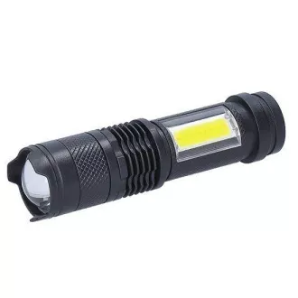 Solight LED újratölthető zsebzseblámpa zoommal, 100lm   70lm, Li-Ion, USB, fekete
