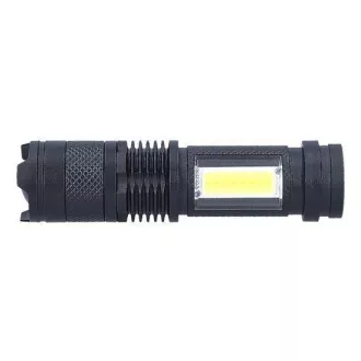 Solight LED újratölthető zsebzseblámpa zoommal, 100lm   70lm, Li-Ion, USB, fekete