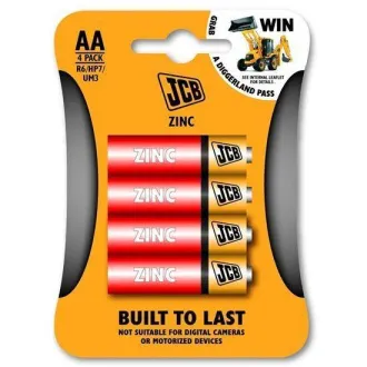 JCB cink-klorid akkumulátor R06, buborékcsomagolás 4 db