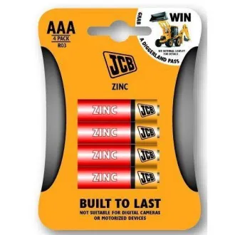 JCB cink-klorid akkumulátor R03, buborékcsomagolás 4 db