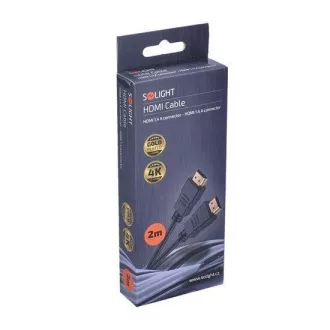 Solight HDMI kábel Ethernet, HDMI 1.4 A csatlakozó - HDMI 1.4 A csatlakozó, buborékcsomagolás, 2m