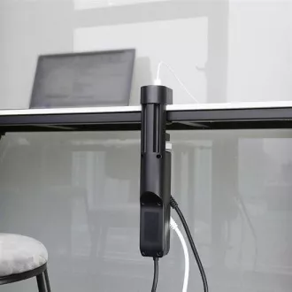 Solight 3z   USB A C hordozható asztali csatlakozó, 2m, fekete, USB gyorstöltő 20W PD