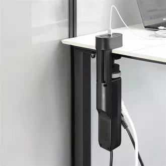 Solight 3z   USB A C hordozható asztali csatlakozó, 2m, fekete, USB gyorstöltő 20W PD