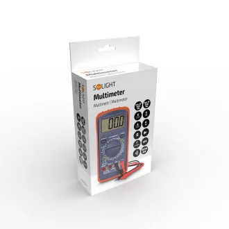 Solight multiméter, max. AC 600V/10A, max. DC 600V/10A, diódateszt, csengő, hFE, kapacitás, ellenállás