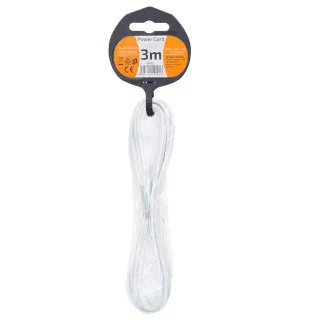 Solight flexo kábel, 2x 0,75 mm², fehér, lapos, 3 m