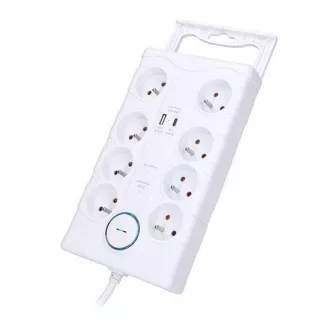 Solight túlfeszültségvédő, 8z, USB A C, 2m, fehér Solight túlfeszültségvédő, 8z, USB A C, 2m, fehér