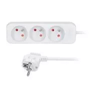 Solight hosszabbító 3m, 3 aljzat, 16A/3680W, PVC, fehér