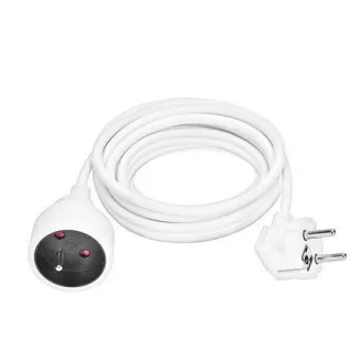 Solight hosszabbító kábel 5m, 1 aljzat, 16A/3680W, PVC, fehér