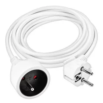 Solight hosszabbító kábel 5m, 1 aljzat, 16A/3680W, PVC, fehér