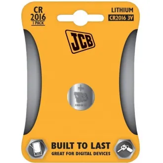 JCB gombelemes lítium akkumulátor CR2016, buborékcsomagolás 1 db