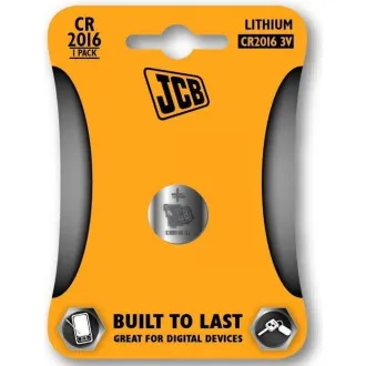 JCB gombelemes lítium akkumulátor CR2016, buborékcsomagolás 1 db