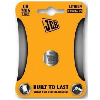 JCB gombelemes lítium akkumulátor CR2016, buborékcsomagolás 1 db