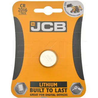 JCB gombelemes lítium akkumulátor CR2016, buborékcsomagolás 1 db