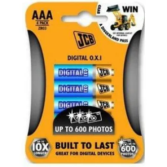 JCB OXI DIGITAL lúgos elem LR03, buborékcsomagolás 4 db