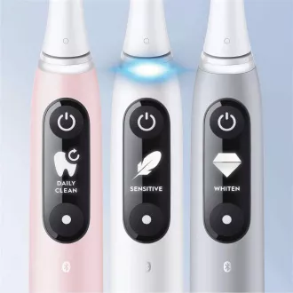 Oral-B iO Series 6 Duo White & Pink Sand elektromos fogkefe készlet, 5 üzemmód, AI, időzítő