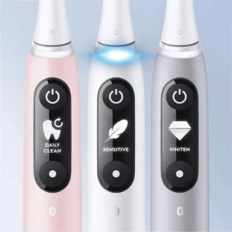 Oral-B iO Series 6 Duo White & Pink Sand elektromos fogkefe készlet, 5 üzemmód, AI, időzítő Oral-B iO Series 6 Duo White & Pink Sand elektromos fogkefe készlet, 5 üzemmód, AI, időzítő