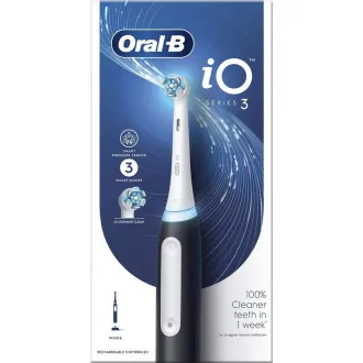 Oral-B iO Series 3 Matt Black elektromos fogkefe, mágneses, 3 üzemmóddal, nyomásérzékelővel - Felbontott Oral-B iO Series 3 Matt Black elektromos fogkefe, mágneses, 3 üzemmóddal, nyomásérzékelővel - Felbontott