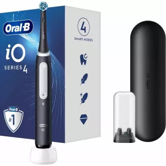 Oral-B iO4 Matt Black elektromos fogkefe, mágneses, időzítő, nyomásérzékelő, mobilalkalmazás, fekete Oral-B iO4 Matt Black elektromos fogkefe, mágneses, időzítő, nyomásérzékelő, mobilalkalmazás, fekete