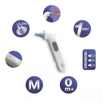 Braun IRT 3030 ThermoScan 3 gyermek hőmérő, érintésmentes, infravörös, fülbe helyezhető