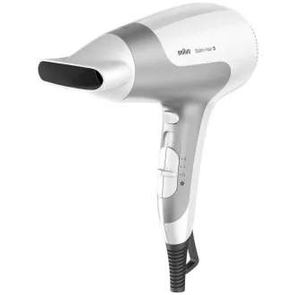 Braun Satin Hair 5 HD580 hajszárító, 2500 W, 2 sebességfokozat, 3 hőmérséklet, akasztós hurok, fehér színű Braun Satin Hair 5 HD580 hajszárító, 2500 W, 2 sebességfokozat, 3 hőmérséklet, akasztós hurok, fehér színű