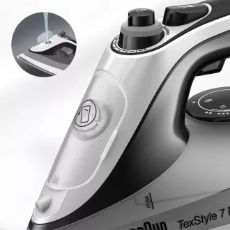 Braun SI7149WB TexStyle 7 Pro gőzölős vasaló, 2900 W, AntiDrip, automatikus kikapcsolás, szórás, fekete / fehér Braun SI7149WB TexStyle 7 Pro gőzölős vasaló, 2900 W, AntiDrip, automatikus kikapcsolás, szórás, fekete / fehér